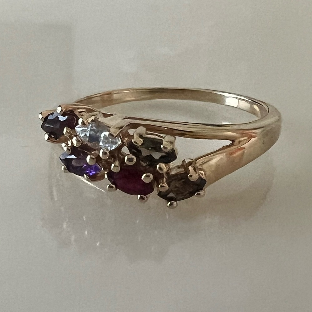 10k Solid Gold Assorted Marquise Shaped Gemstone … - image 8